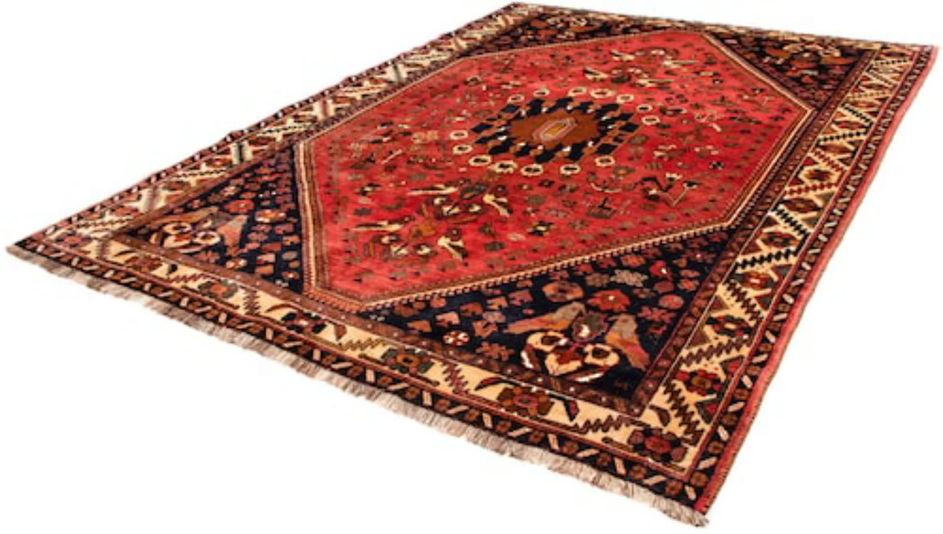 morgenland Wollteppich »Shiraz Medaillon Rosso chiaro 305 x 220 cm«, rechte günstig online kaufen