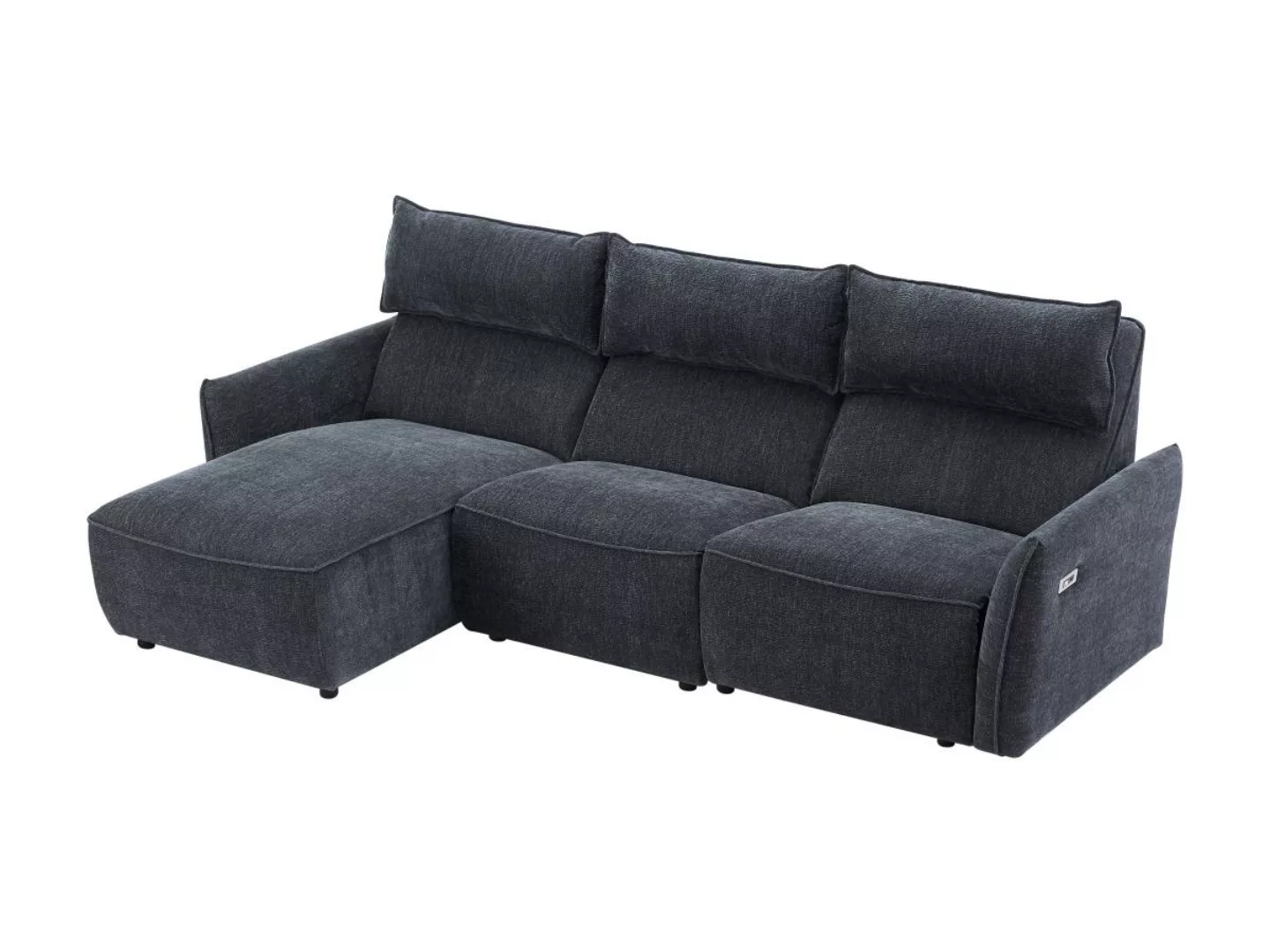 Eckrelaxsofa elektrisch - Ecke links - Strukturstoff - Anthrazit - LOANO günstig online kaufen