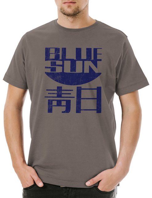 Urban Backwoods Print-Shirt Vintage Blue Sun Logo Herren T-Shirt Kult TV Fi günstig online kaufen