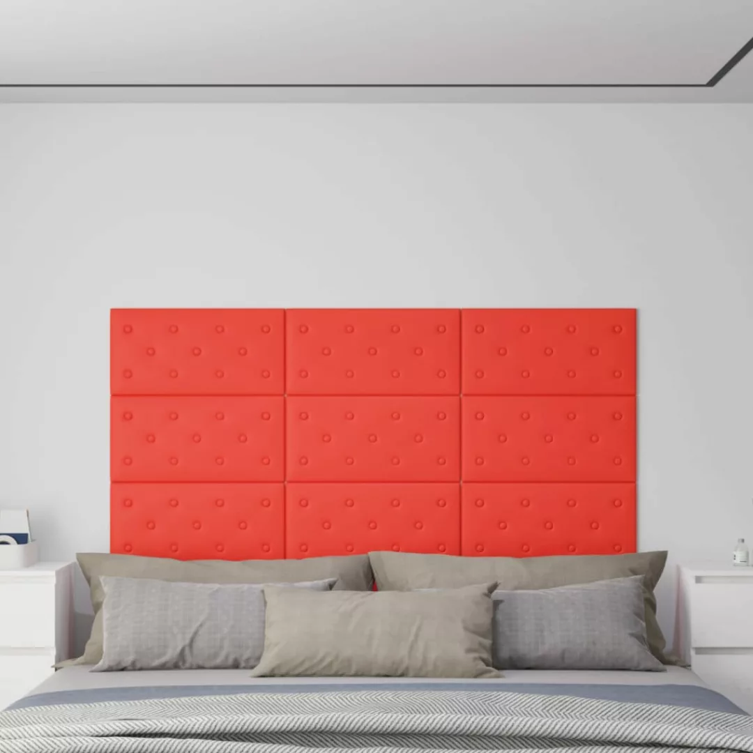 Vidaxl Wandpaneele 12 Stk. Rot 60x30 Cm Kunstleder 2,16 M² günstig online kaufen