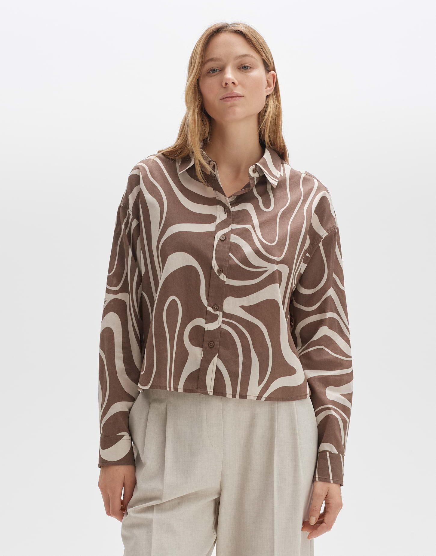 OPUS Kurzarmbluse Leichte Hemdbluse FENEDA Boxy günstig online kaufen