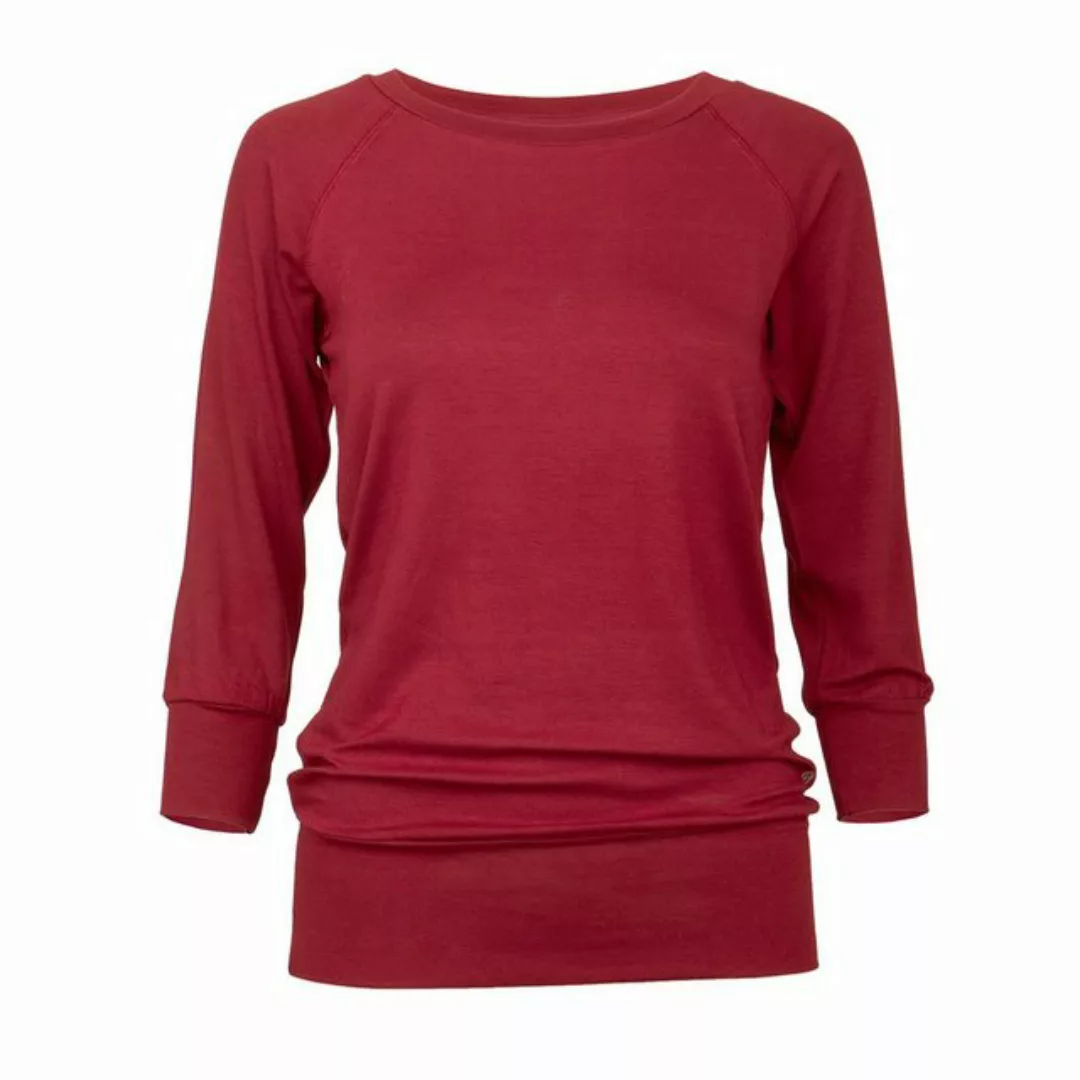 Yamadhi 3/4-Arm-Shirt Casual ¾ Yoga Longsleeve, Viskose, Bordeaux XL günstig online kaufen