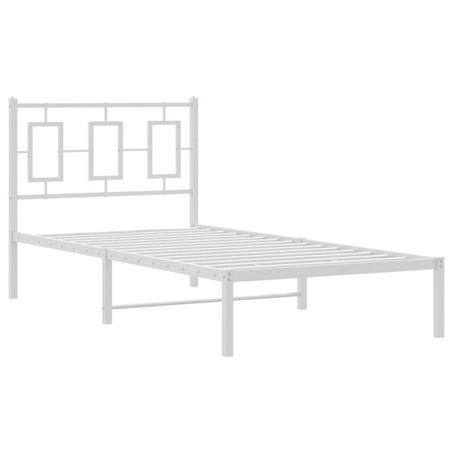 vidaXL Bett Bettgestell mit Kopfteil Metall Weiß 90x190 cm günstig online kaufen