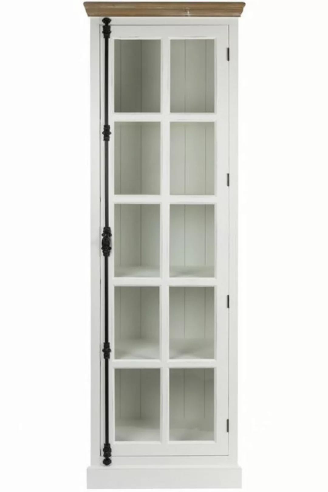 Wohnando Vitrine Vitrine "Theresia" aus weißem Kiefernholz, Landhaus, Hochs günstig online kaufen