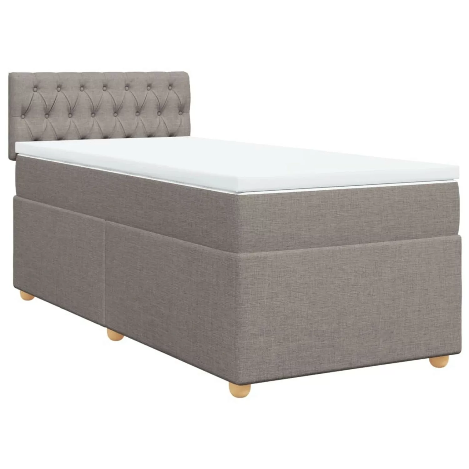 vidaXL Boxspringbett, Boxspringbett mit Matratze Taupe 90x190 cm Stoff günstig online kaufen