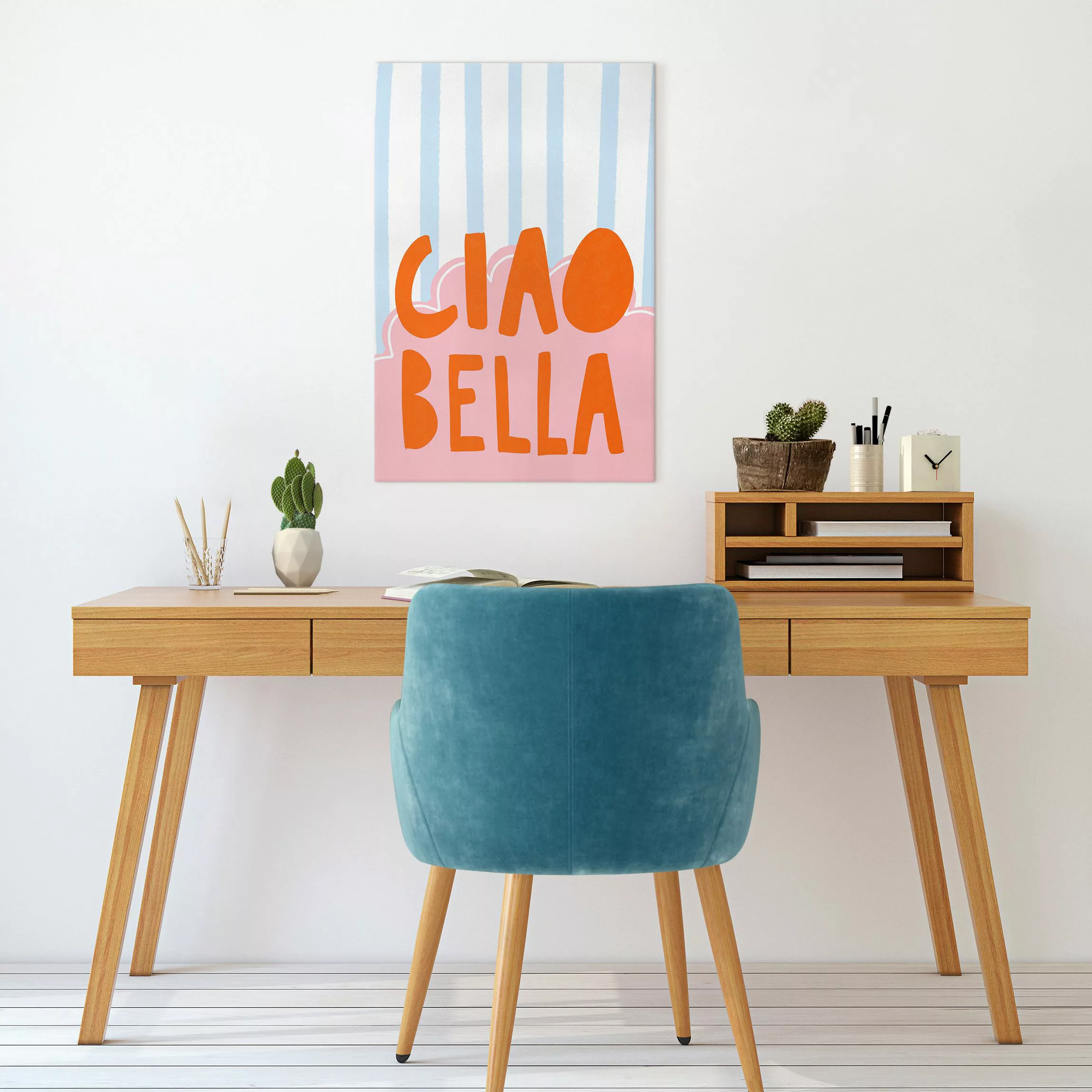 Leinwandbild Ciao Bella in Orange günstig online kaufen