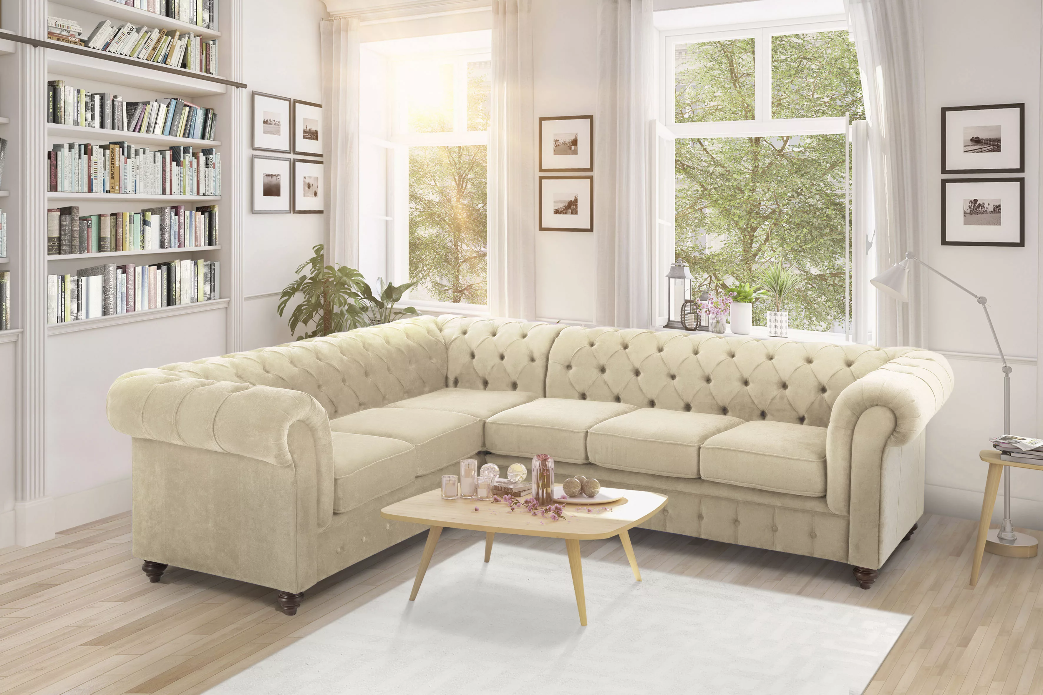 Home affaire Chesterfield-Sofa "Duc Ecksofa L-Form" günstig online kaufen
