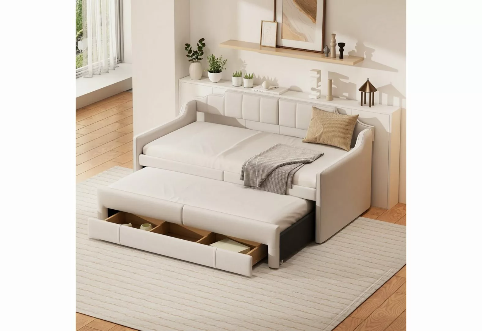 Celya Daybett 90 x 200 cm Tagesbett mit Schubladen, mit 90 x 190 cm Rollcon günstig online kaufen