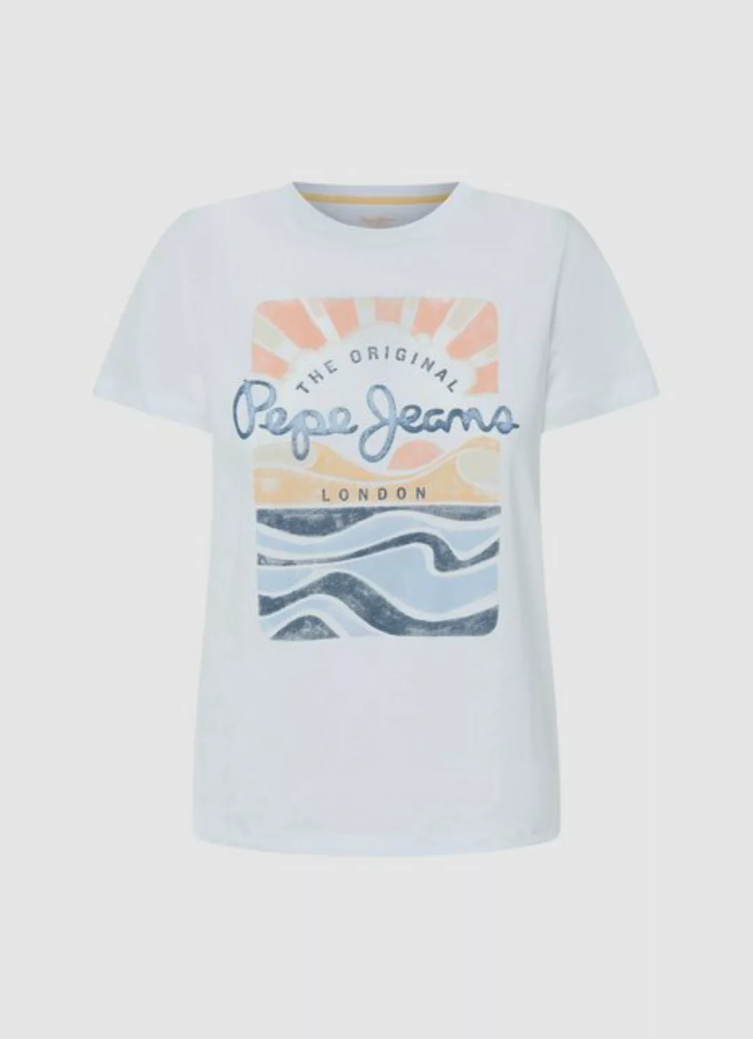 Pepe Jeans T-Shirt PJ-ESHA mit großem, sommerlichem Frontprint günstig online kaufen