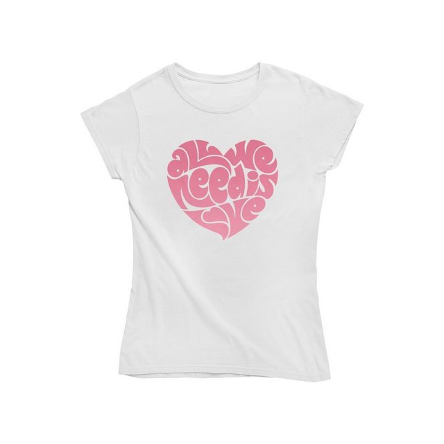 Novux T-Shirt All we need is Love Damen Tshirt Farbe Weiß (1-tlg) aus Baumw günstig online kaufen