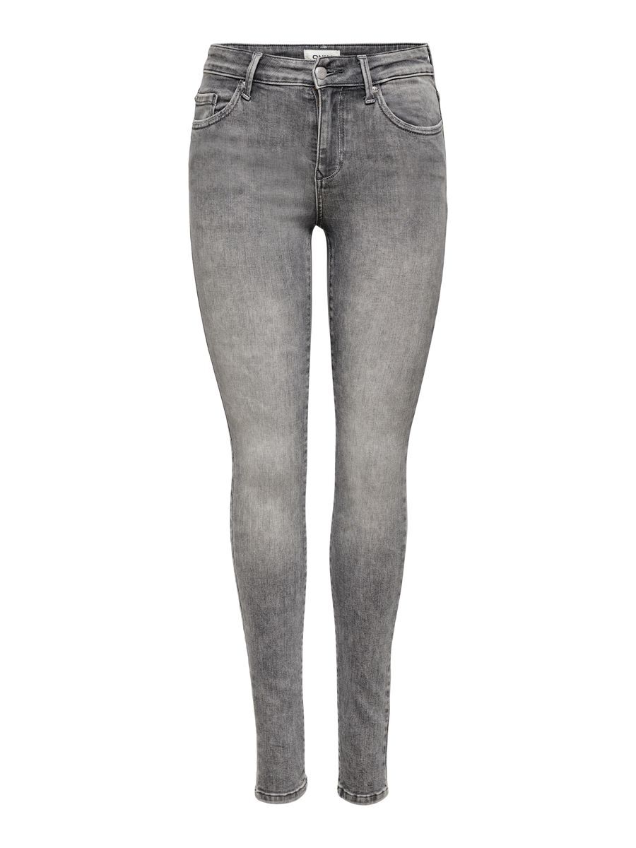 ONLY Onlblush Mid Waist Skinny Fit Jeans Damen Grau günstig online kaufen