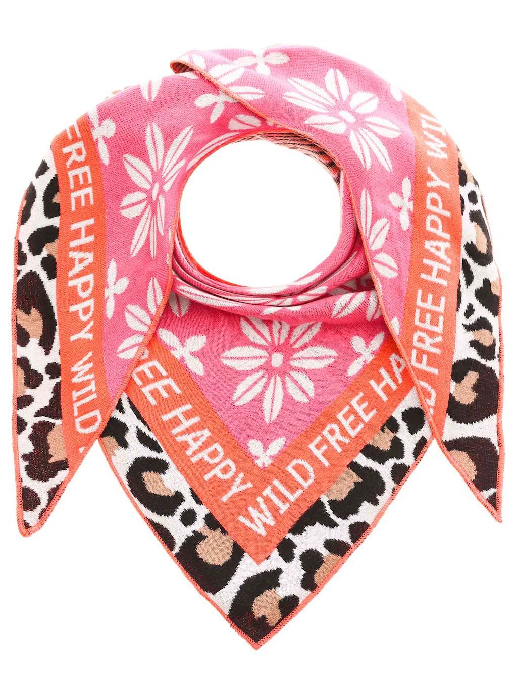 Zwillingsherz Dreieckstuch ""Blumen & Leo"", Eyecatcher Tuch, Mustermix: Le günstig online kaufen