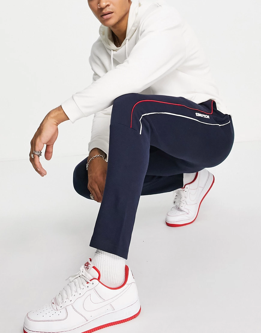 Jack & Jones – Originals – Jogginghose in Marineblau mit Seitenstreifen, Ko günstig online kaufen