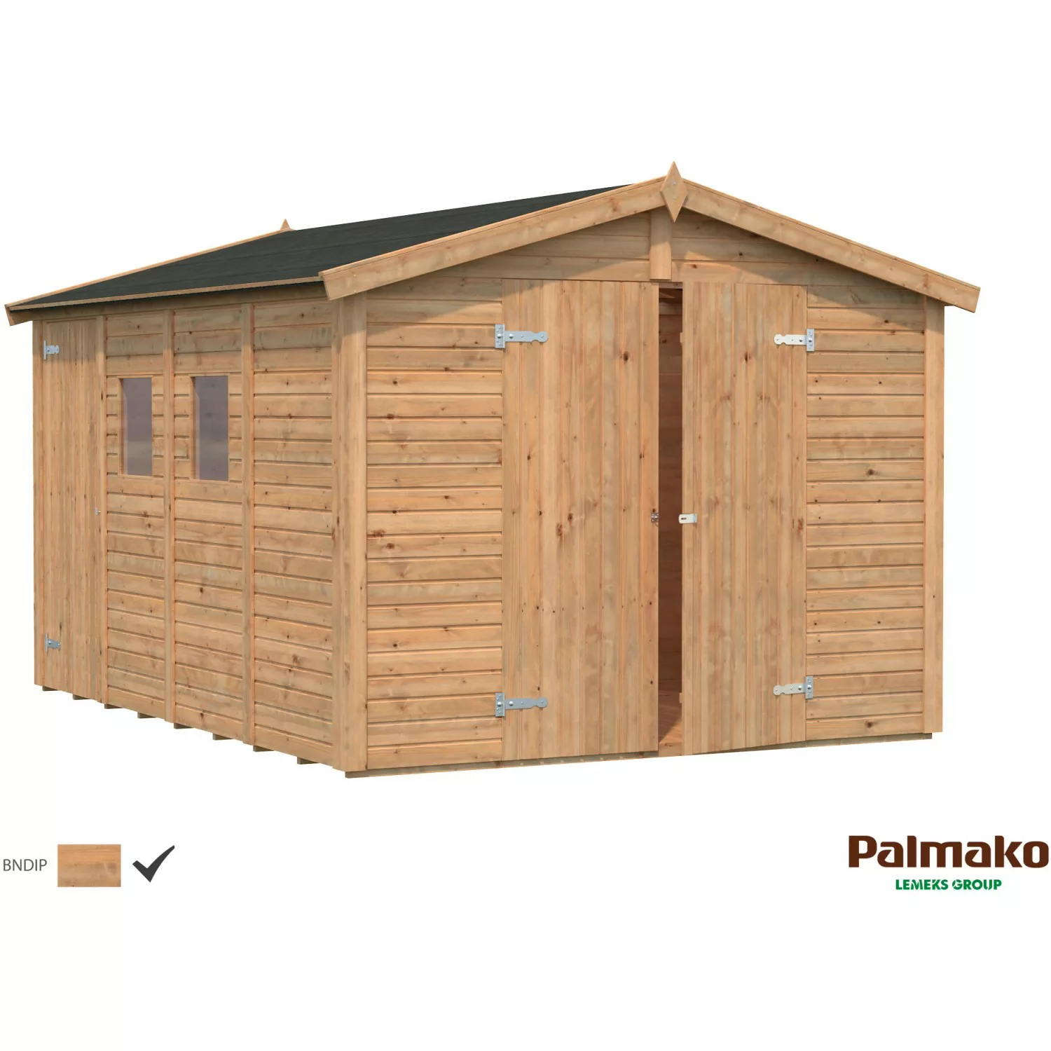 Palmako Dan Holz-Gartenhaus Braun Satteldach Tauchgrundiert 273 cm x 370 cm günstig online kaufen