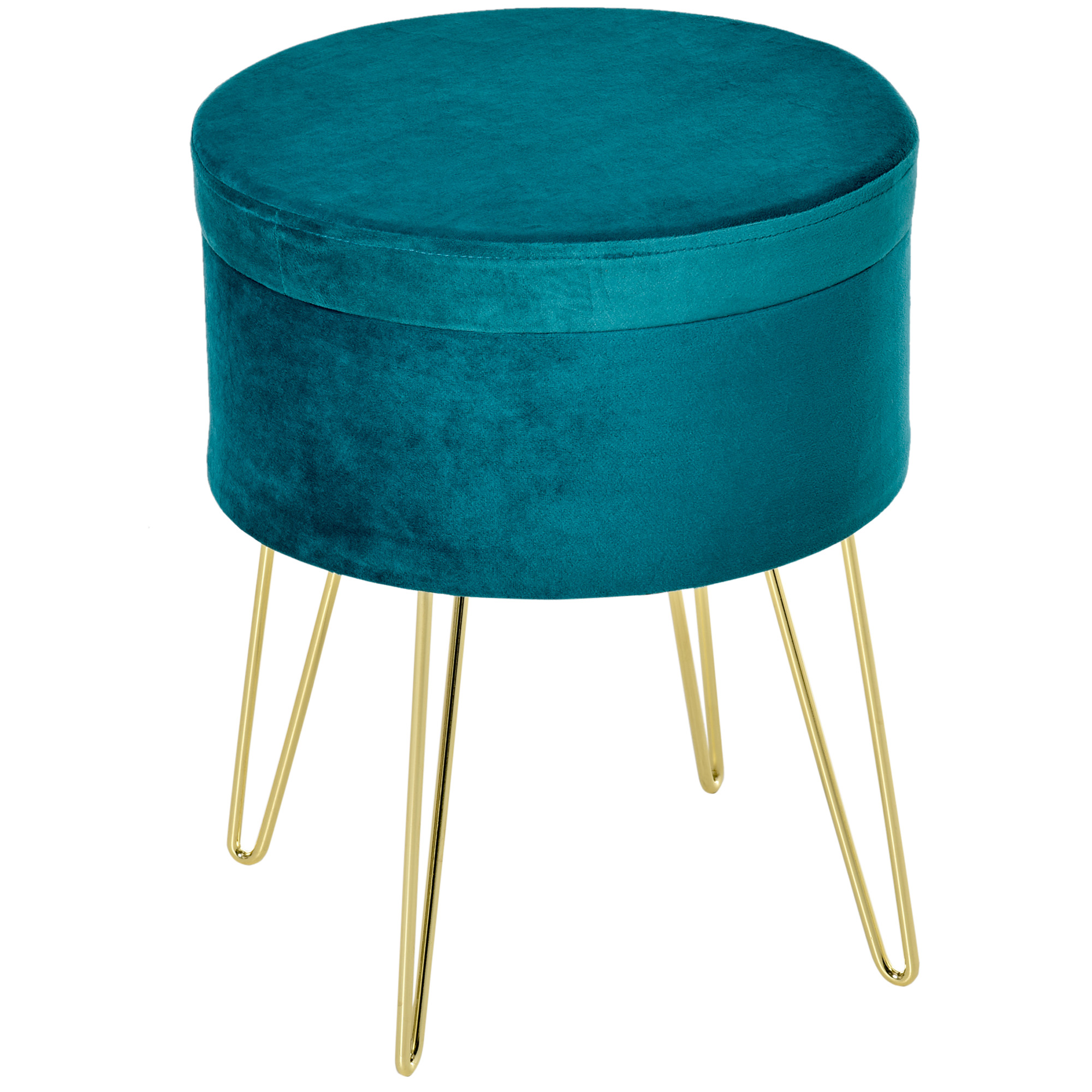 HOMCOM Pouf-Container 2-in-1 mit Hocker- und Tischfunktion, in Holz und Grü günstig online kaufen