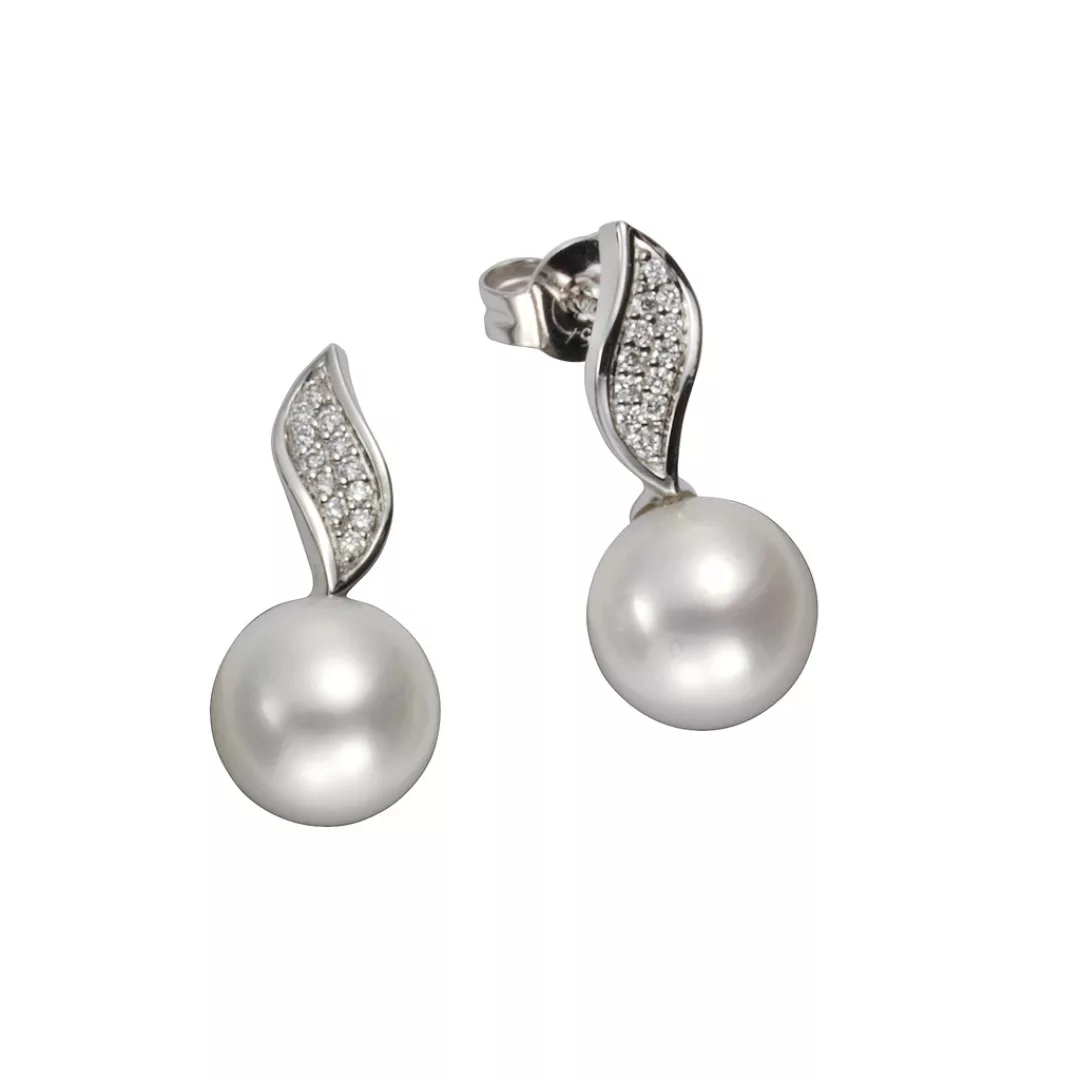 Orolino Paar Ohrstecker "585 Gold Perlen weiß + Brillanten 0,10ct." günstig online kaufen