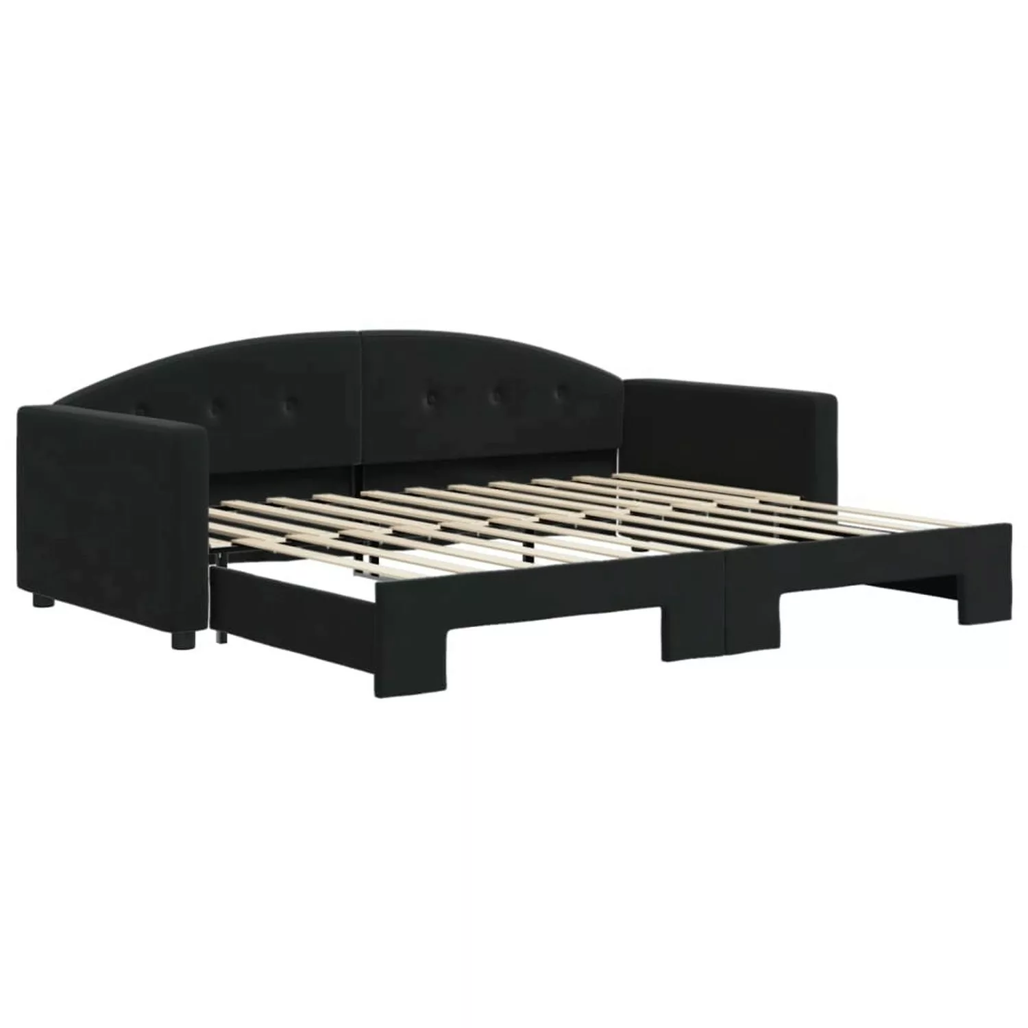 vidaXL Gästebett Gästebett Tagesbett Ausziehbar Schwarz 90x200 cm Samt Bett günstig online kaufen