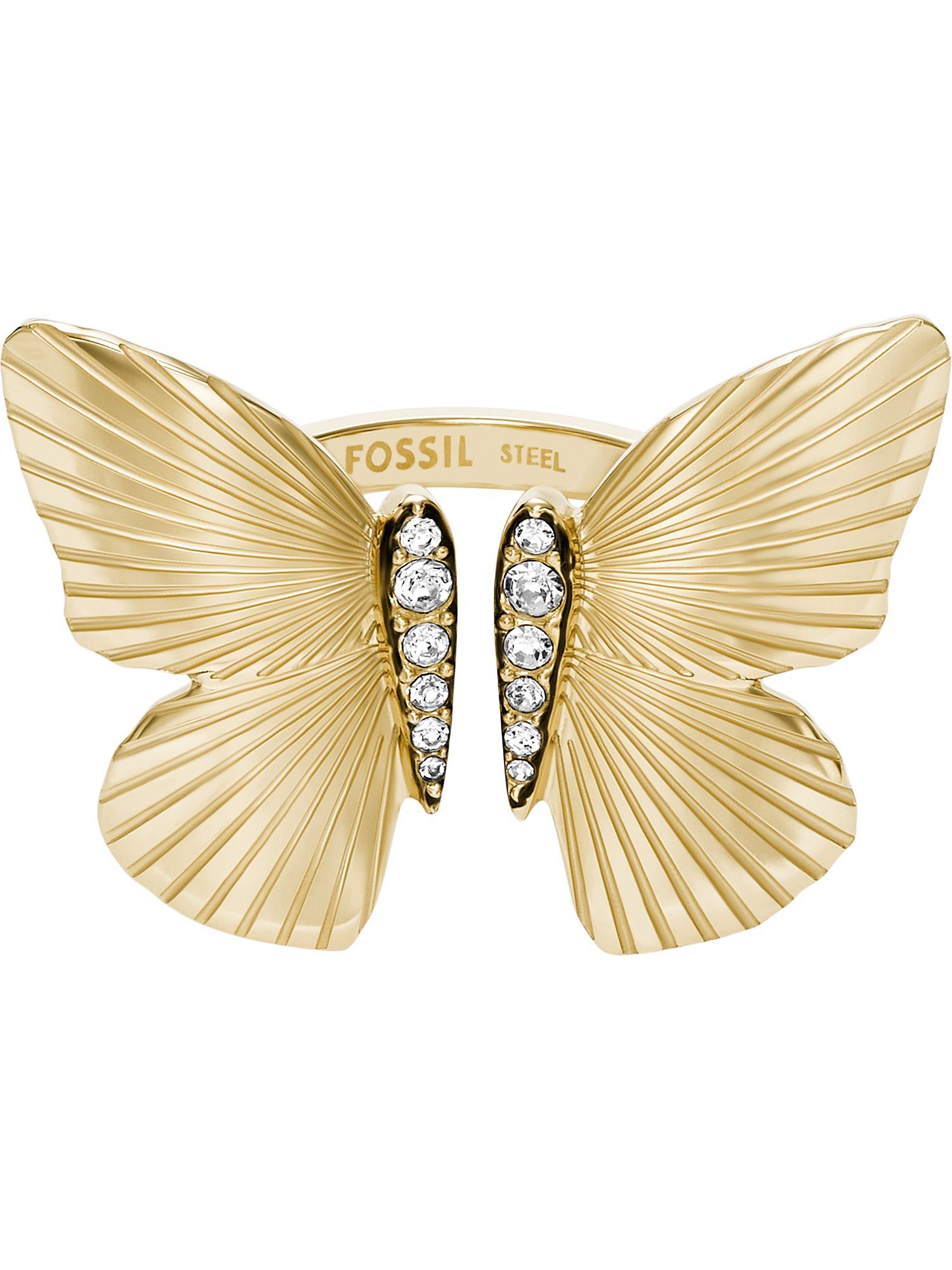 Fossil Fingerring Fossil Damen-Damenring Edelstahl Glasstein, günstig online kaufen