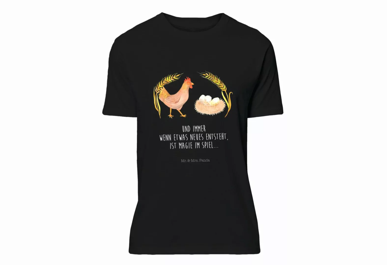 Mr. & Mrs. Panda T-Shirt Huhn stolz - Schwarz - Geschenk, Geburt, Landwirt, günstig online kaufen