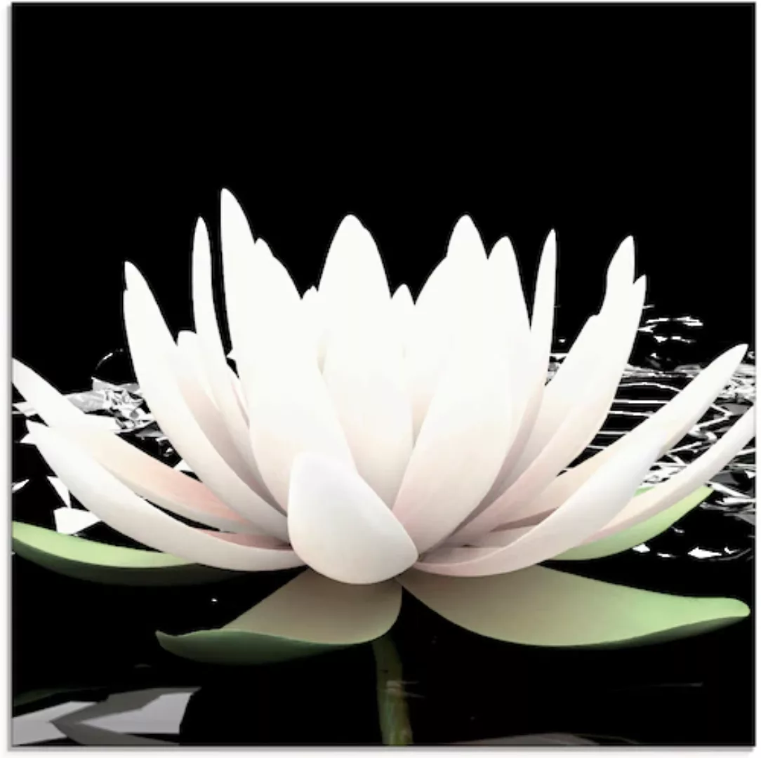 Artland Glasbild »Zwei Lotusblumen auf dem Wasser«, Blumen, (1 St.) günstig online kaufen