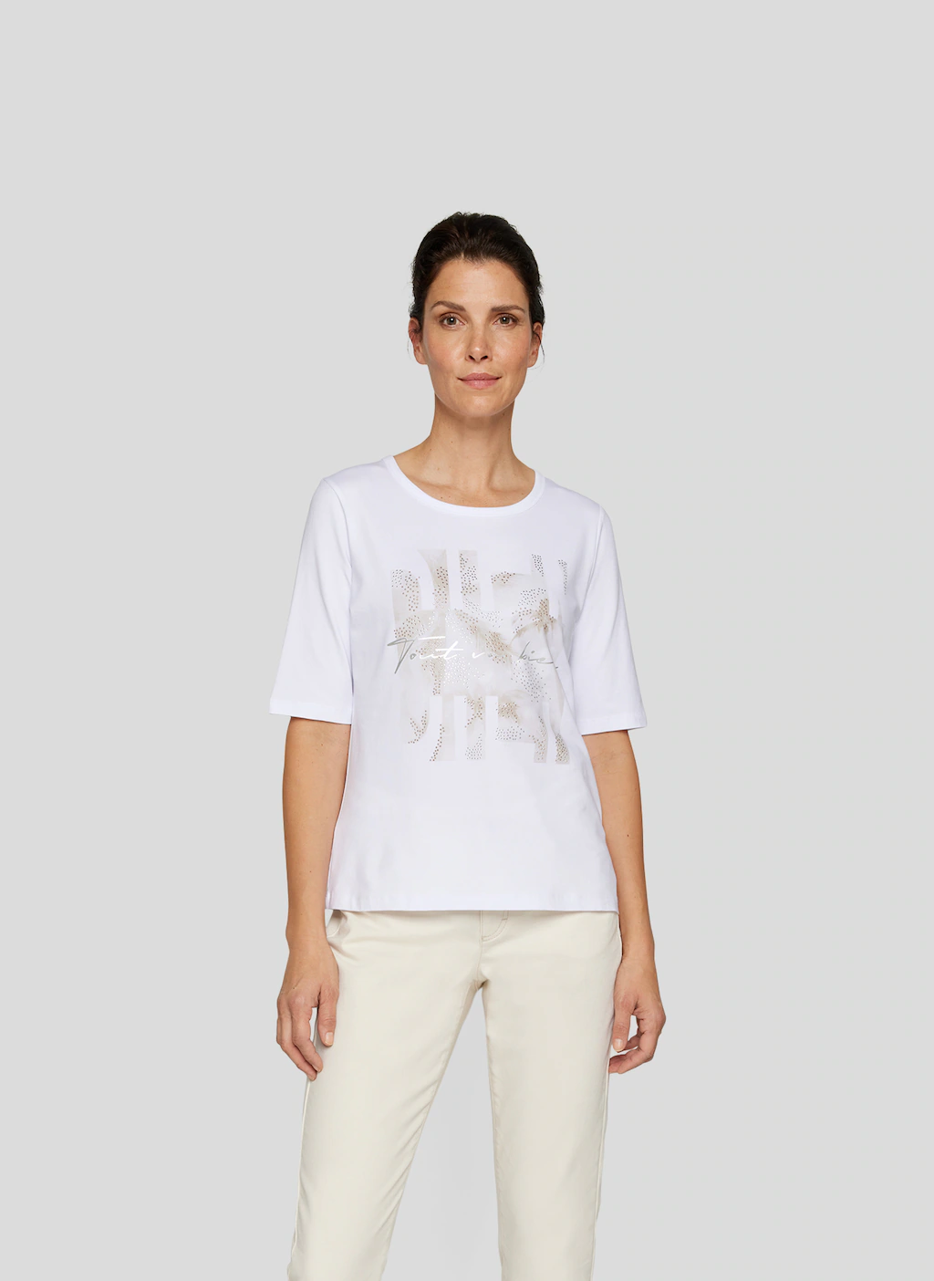 Rabe Rundhalsshirt, mit Glitzer-Print und Stretch günstig online kaufen