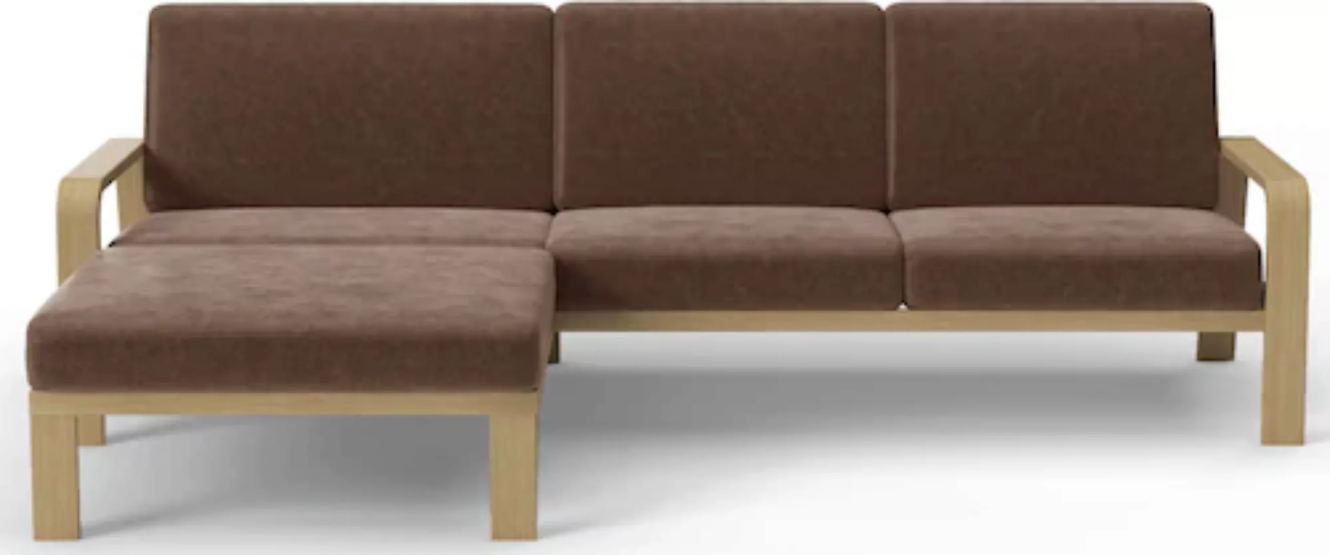 sit&more Ecksofa "Kolding L-Form", Armlehnen aus Buchenholz in natur, versc günstig online kaufen