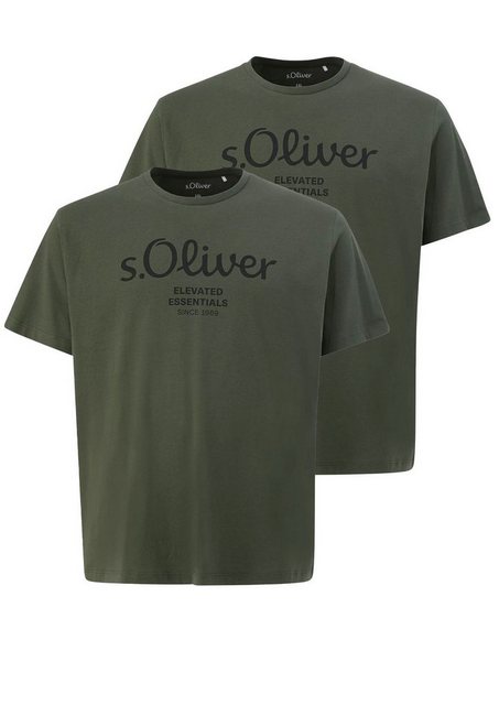 s.Oliver T-Shirt Big Size (2-tlg) Rundhals, kurzarm, Logo-Aufdruck günstig online kaufen