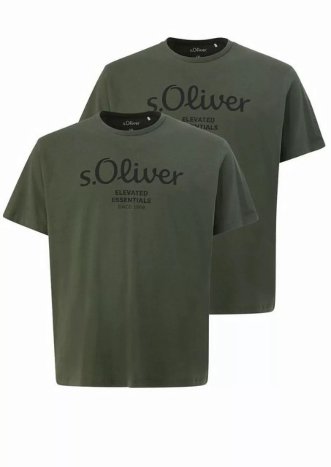 s.Oliver T-Shirt Big Size (2-tlg) Rundhals, kurzarm, Logo-Aufdruck günstig online kaufen