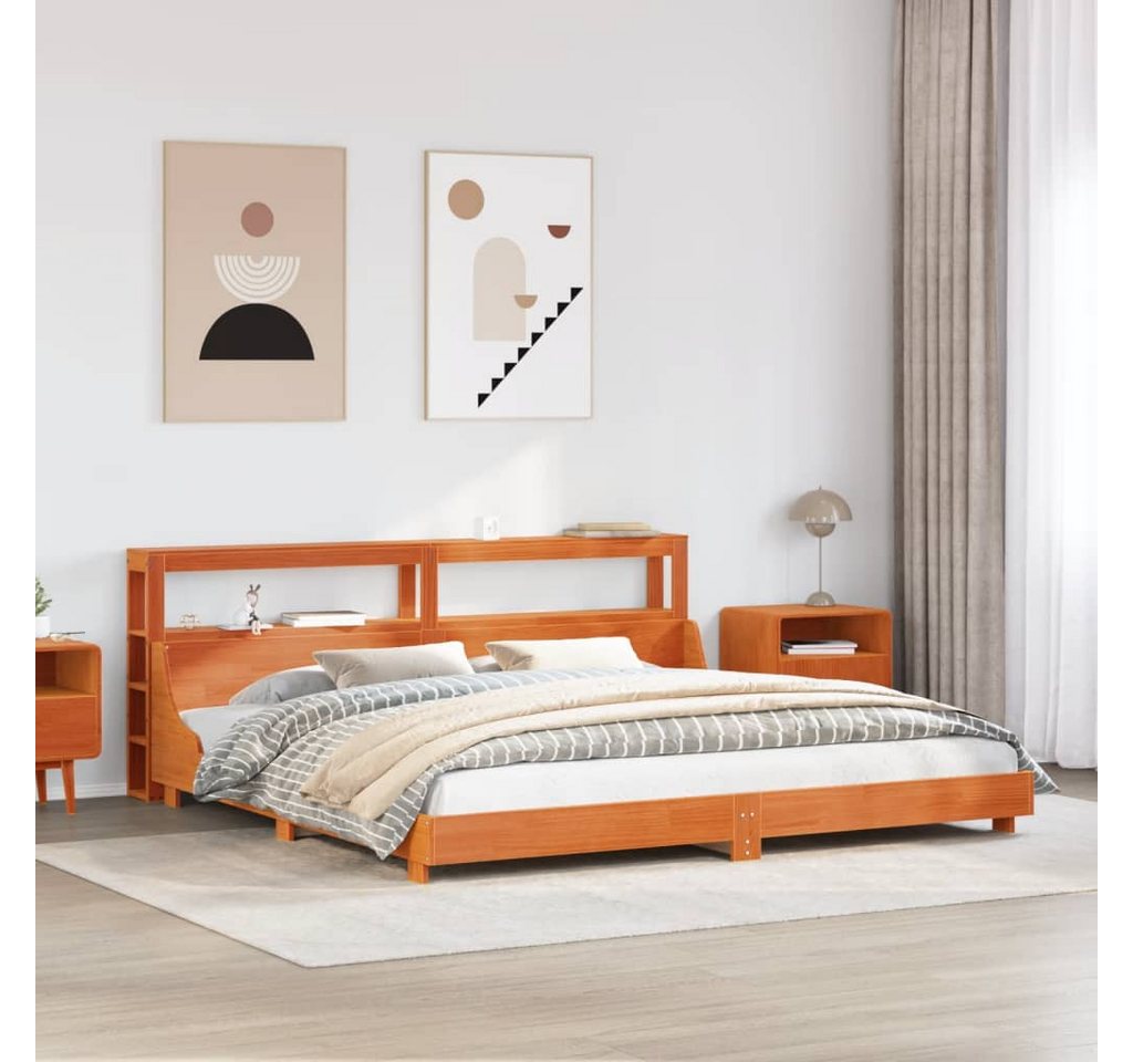 vidaXL Bett, Massivholzbett ohne Matratze Wachsbraun 200x200 Kiefernholz günstig online kaufen