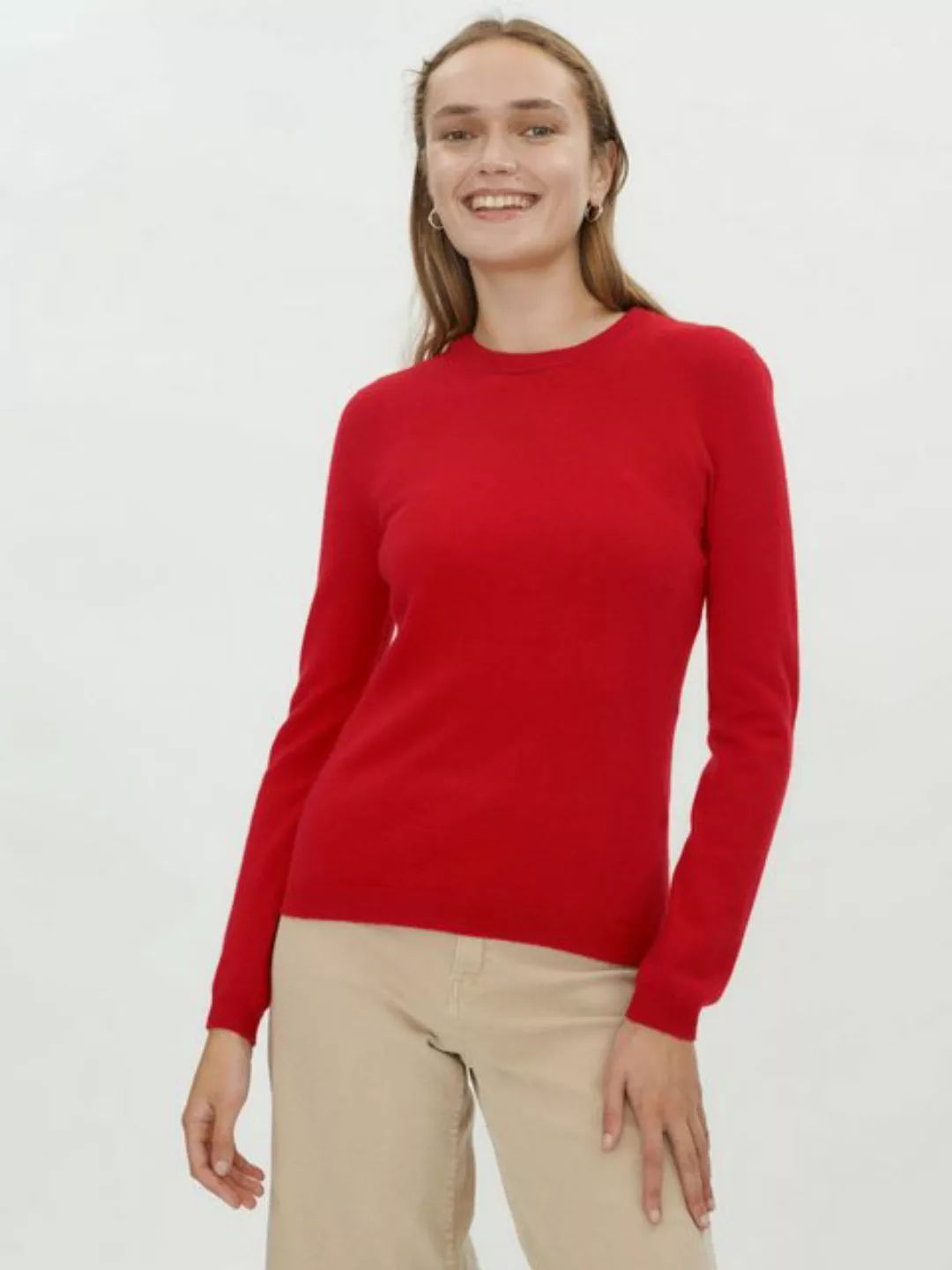 GOBI Cashmere Rundhalspullover Basic V-Ausschnitt Kaschmirpullover günstig online kaufen