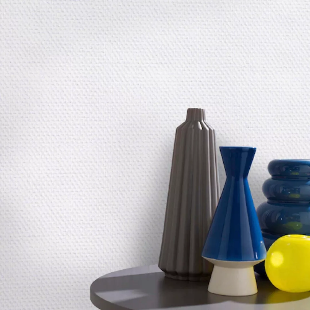 Isoliertapete »Fresco Vorgestrichen Glasfaservliestapete Rauten Weiss 50mx1 günstig online kaufen