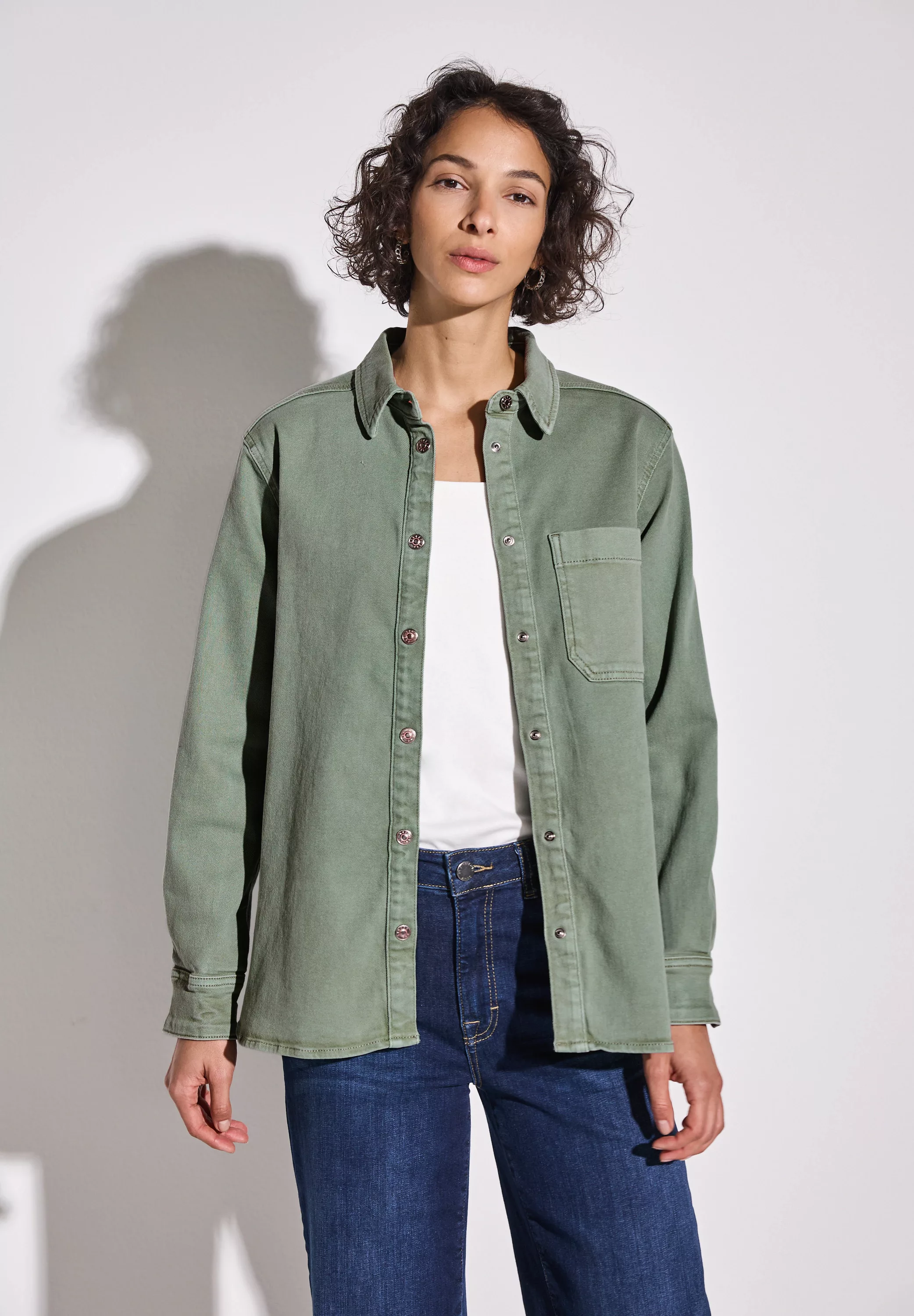 STREET ONE Jeansjacke, ohne Kapuze, mit Brusttasche günstig online kaufen