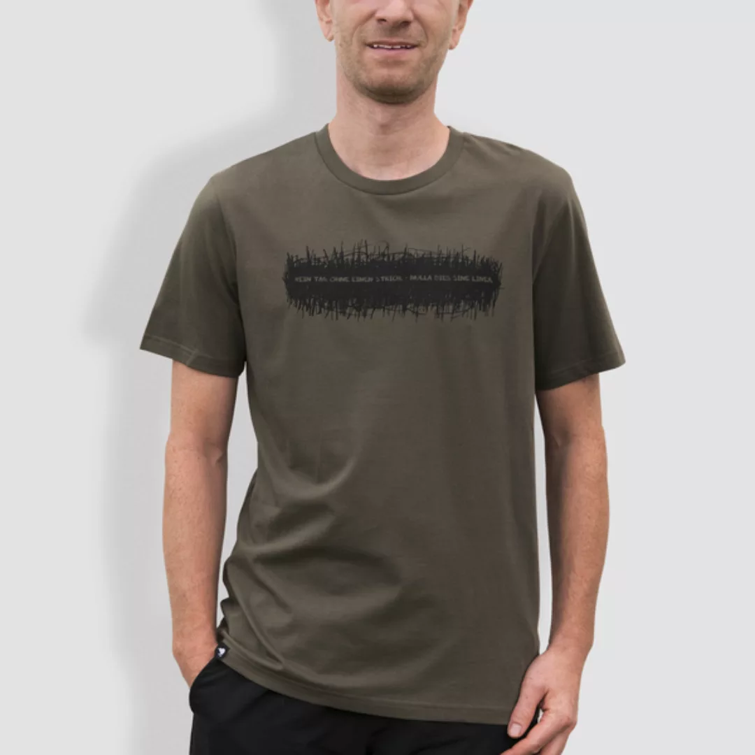 Herren T-shirt, "Kein Tag Ohne Einen Strich", Khaki günstig online kaufen