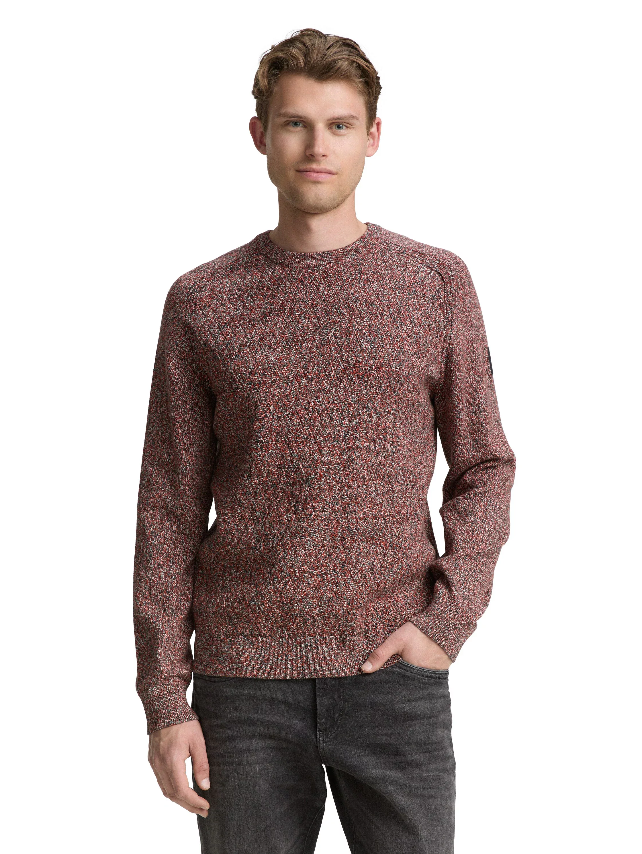 TOM TAILOR Strickpullover, mit Logo Stickerei am Arm günstig online kaufen