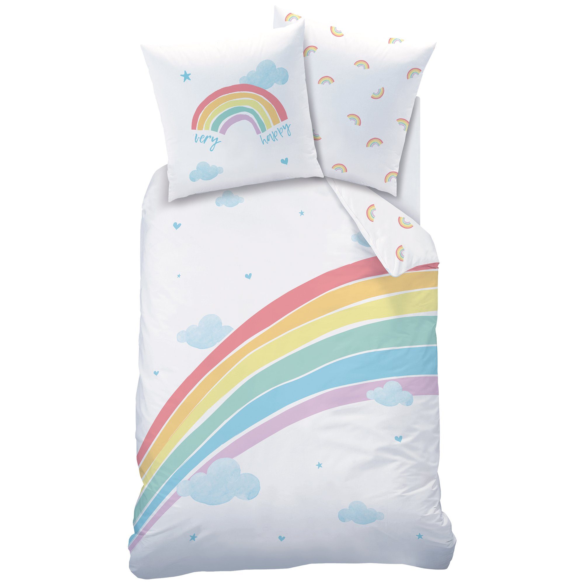 MTOnlinehandel Bettwäsche Regenbogen 135x200 + 80x80 günstig online kaufen