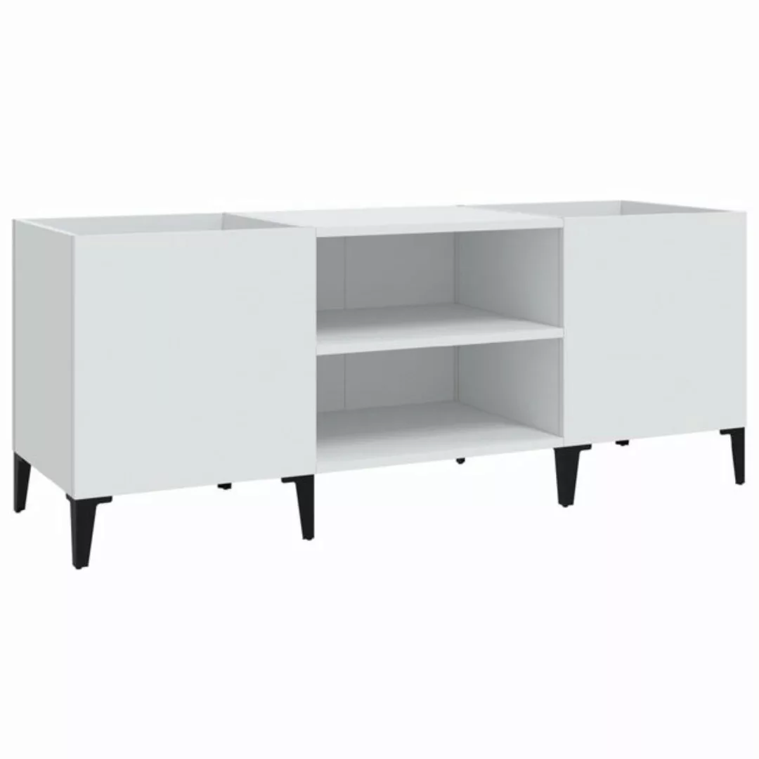 vidaXL Beistellschrank Plattenschrank Weiß 121x38x48 cm Holzwerkstoff günstig online kaufen