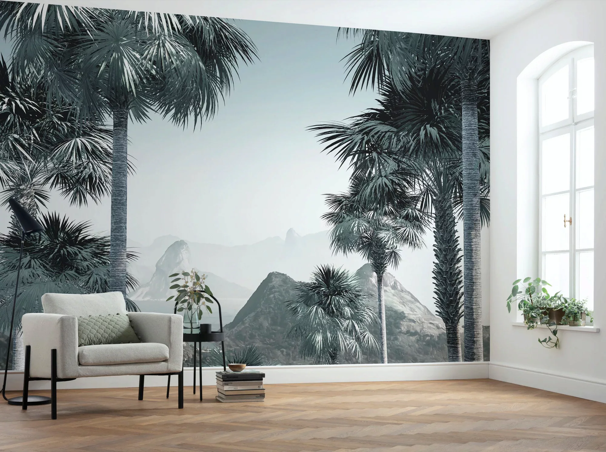 Sanders & Sanders Fototapete Tropisches Paradies Graugrün 400 x 280 cm 6120 günstig online kaufen