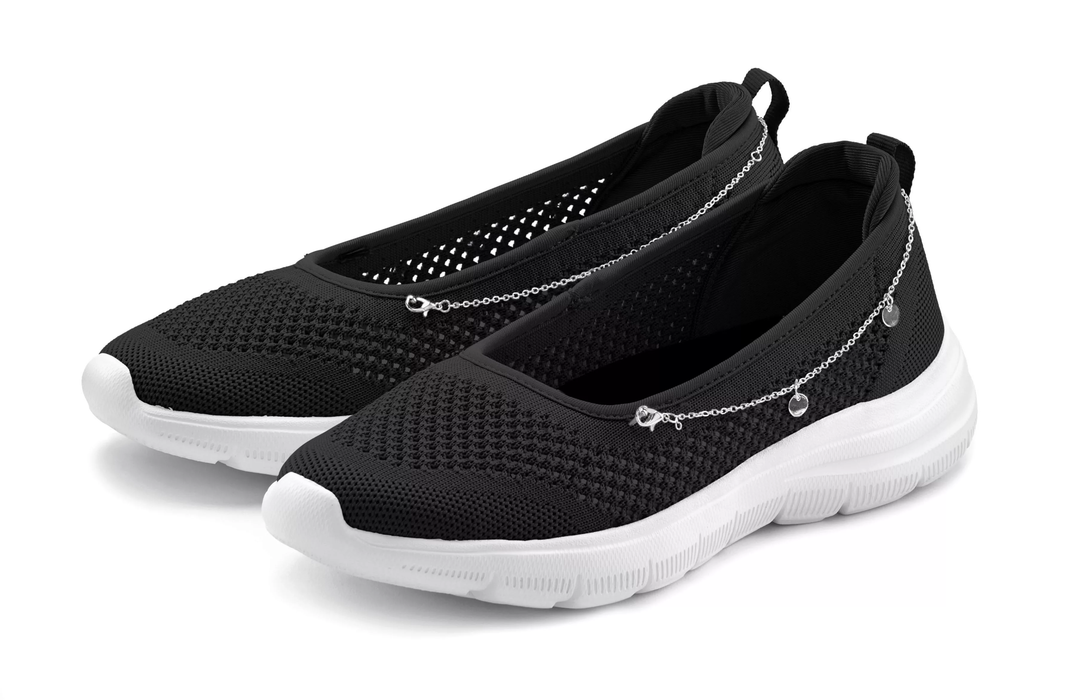 LASCANA Sneaker "Slip-On-Sneaker", mit Ketten-Element, Slipper, Ballerina, günstig online kaufen