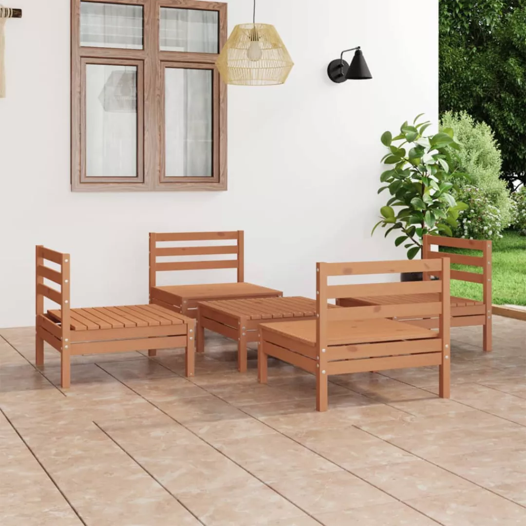 5-tlg. Garten-lounge-set Honigbraun Massivholz Kiefer günstig online kaufen