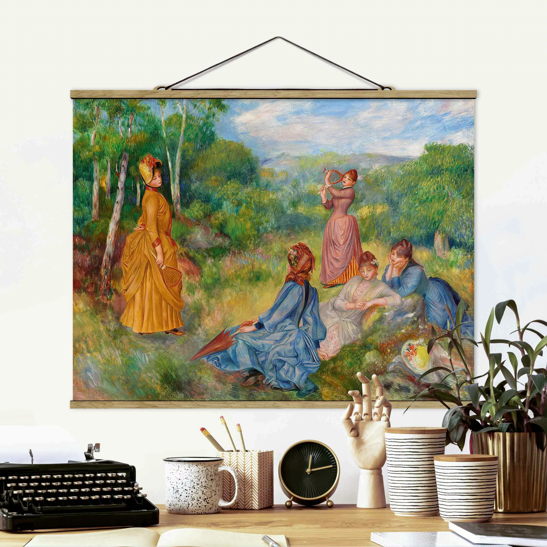 Stoffbild Kunstdruck mit Posterleisten - Querformat Auguste Renoir - Federb günstig online kaufen