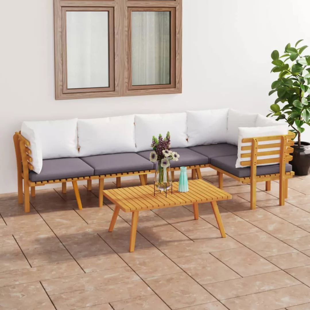 6-tlg. Garten-lounge-set Mit Kissen Massivholz Akazie günstig online kaufen