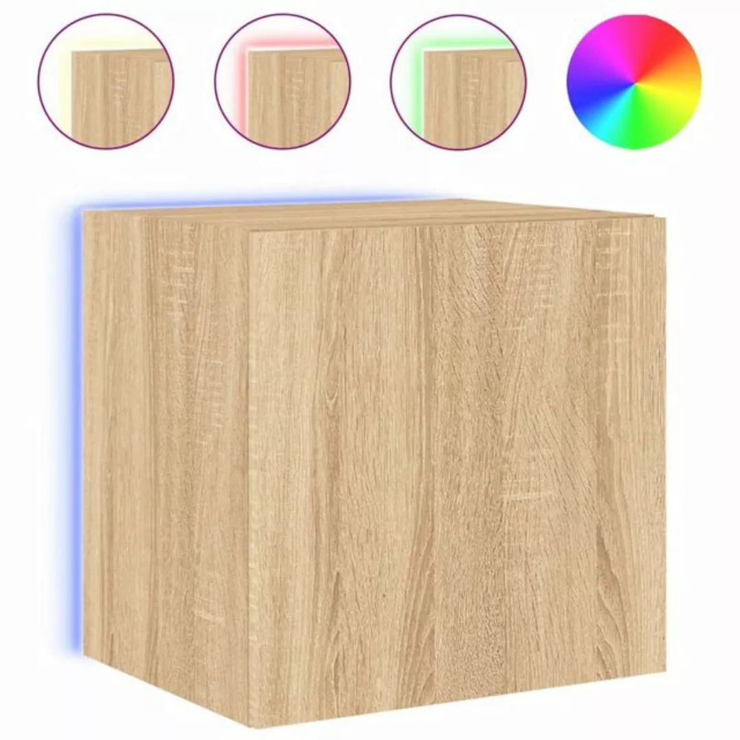 vidaXL Hängeschrank TV-Wandschrank mit LED Leuchten Sonoma Eiche 40,5x35x40 günstig online kaufen