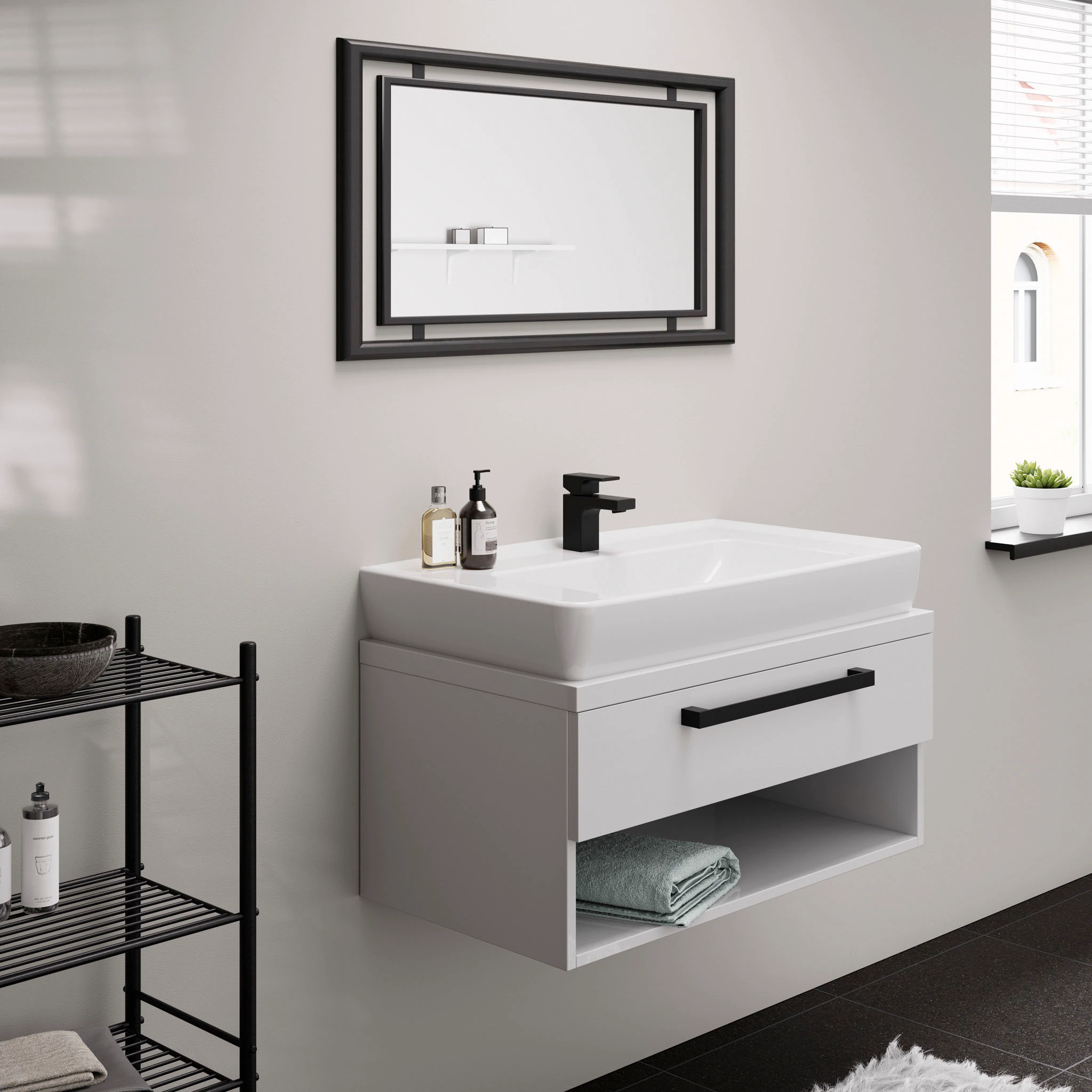 Hansgrohe Einhebel-Waschtischmischer Vernis Shape 70 Matt Black günstig online kaufen