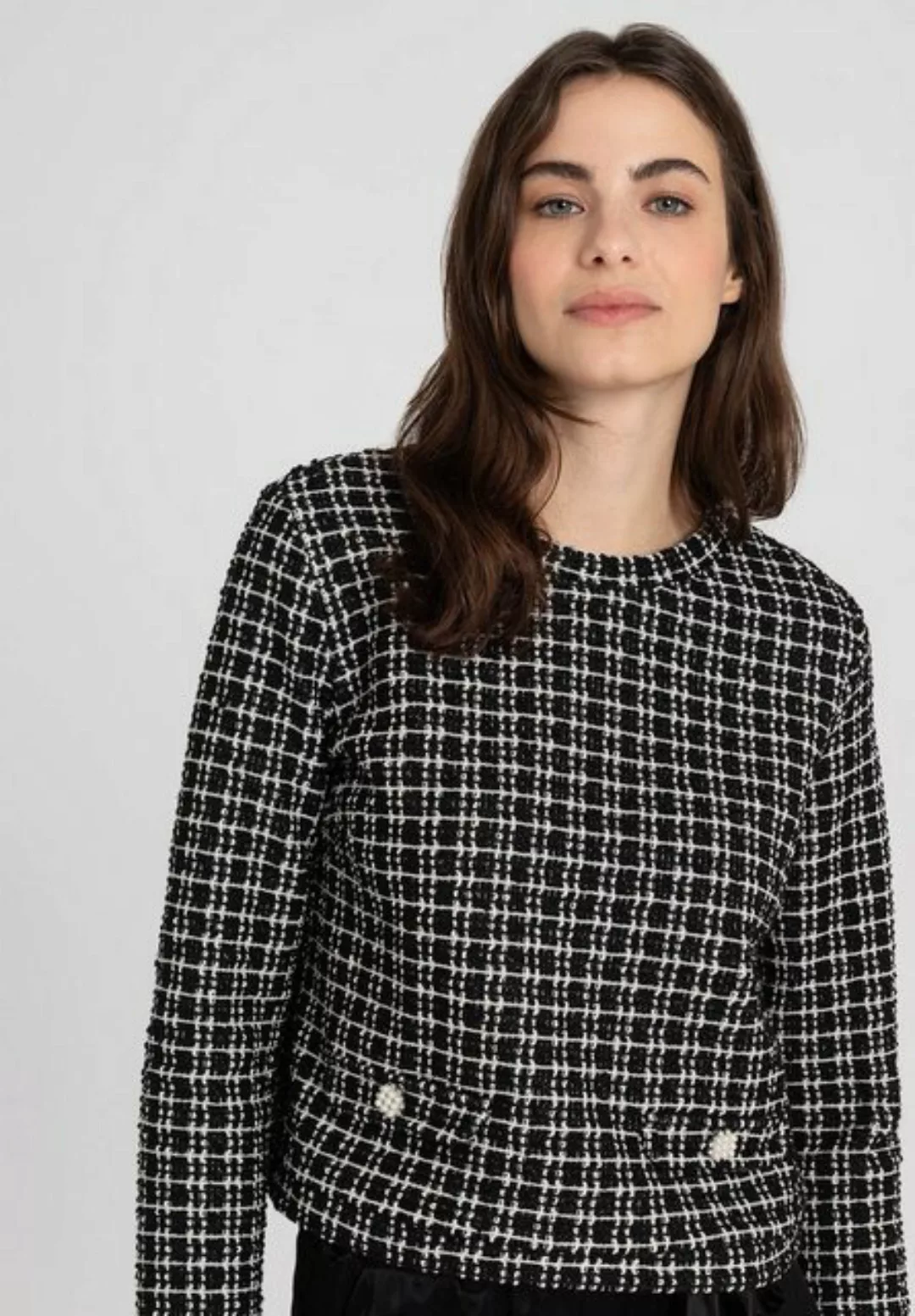 Sweatshirt, schwarz/weiß kariert, Winter-Kollektion günstig online kaufen
