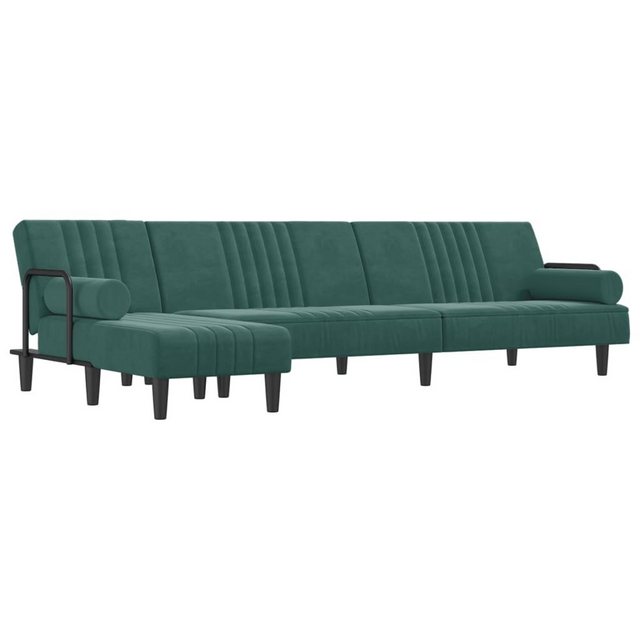 vidaXL Sofa Schlafsofa in L-Form Dunkelgrün 260x140x70 cm Samt Chaiselongue günstig online kaufen