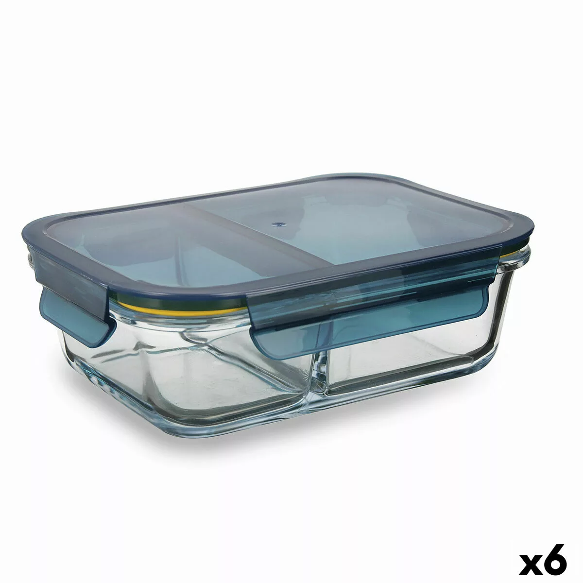 Lunchbox Mit Fächern Quid Astral Blau Glas (520 Ml + 350 Ml) (6 Stück) günstig online kaufen