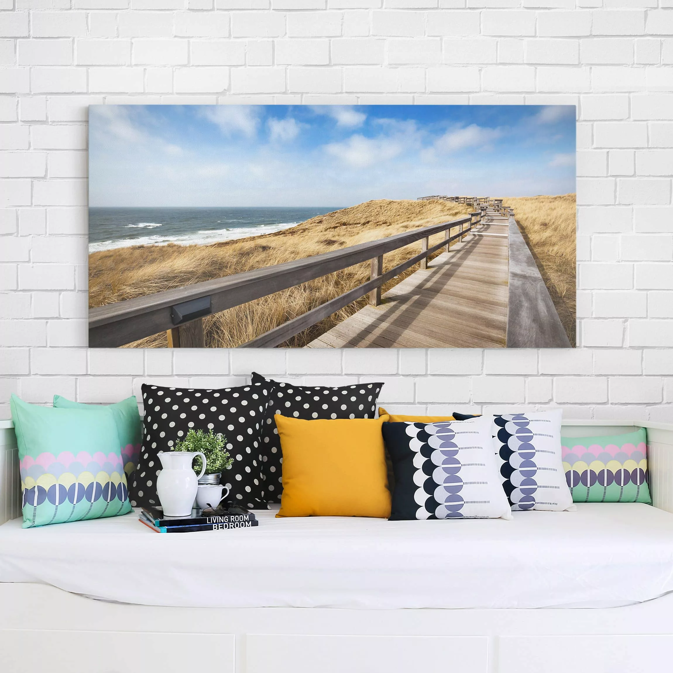 Leinwandbild Strand - Querformat Nordseespaziergang günstig online kaufen