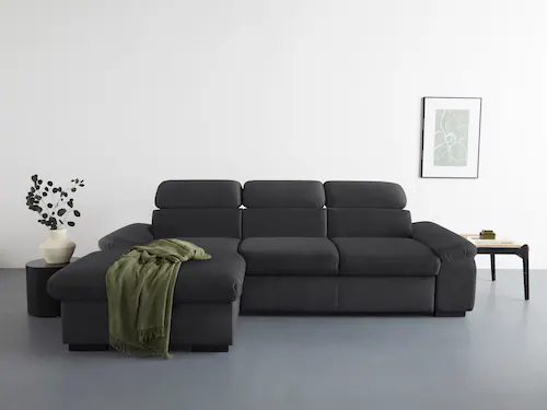 COTTA Ecksofa "Lola L-Form", (Set, mit Hocker), mit Hocker & Kopfteilfunkti günstig online kaufen