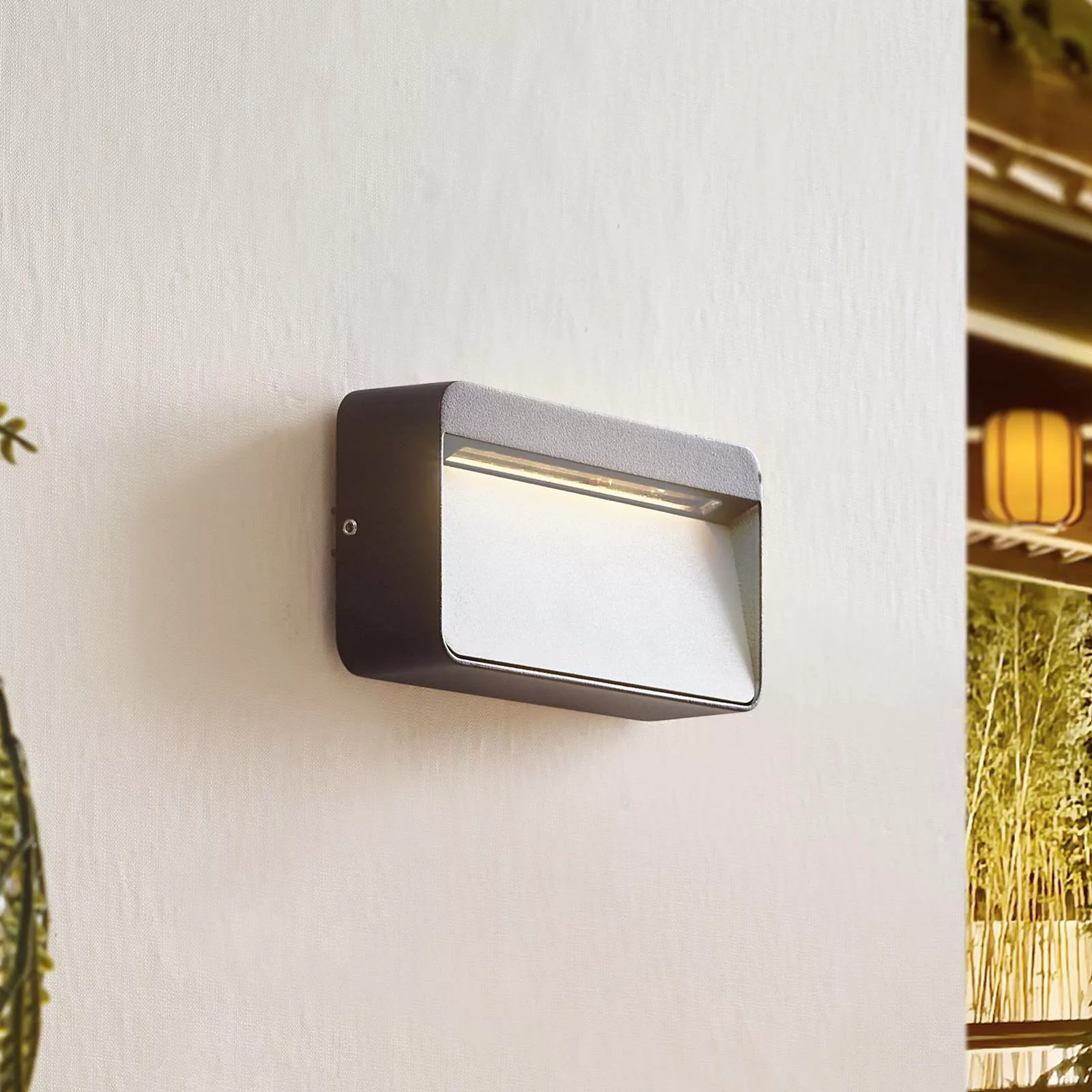 Lucande LED-Außenwandleuchte Tiburia, schwarz, Aluminium günstig online kaufen