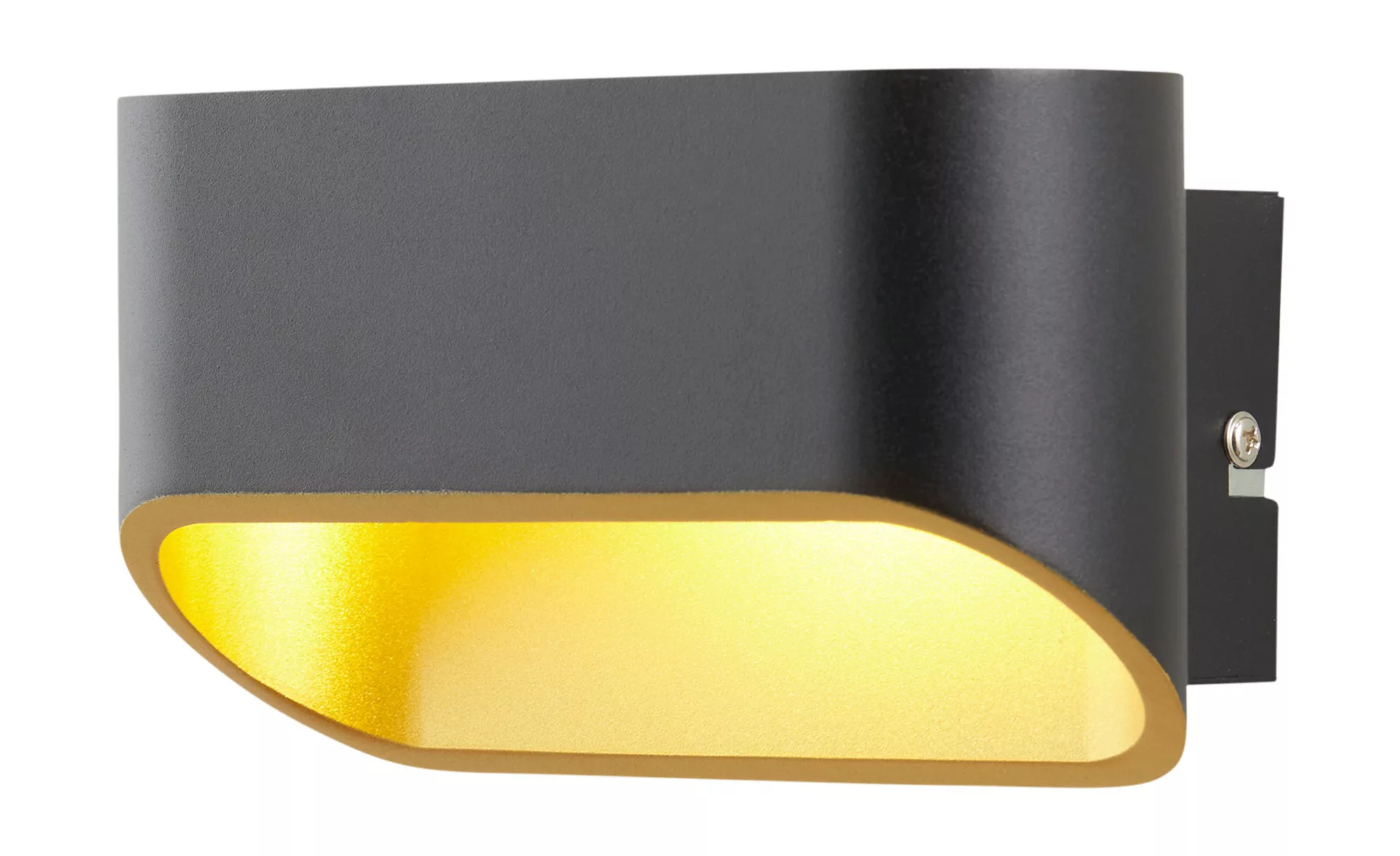 Meisterleuchten LED-Wandleuchte, 2-flammig, schwarz/gold ¦ schwarz ¦ Maße ( günstig online kaufen